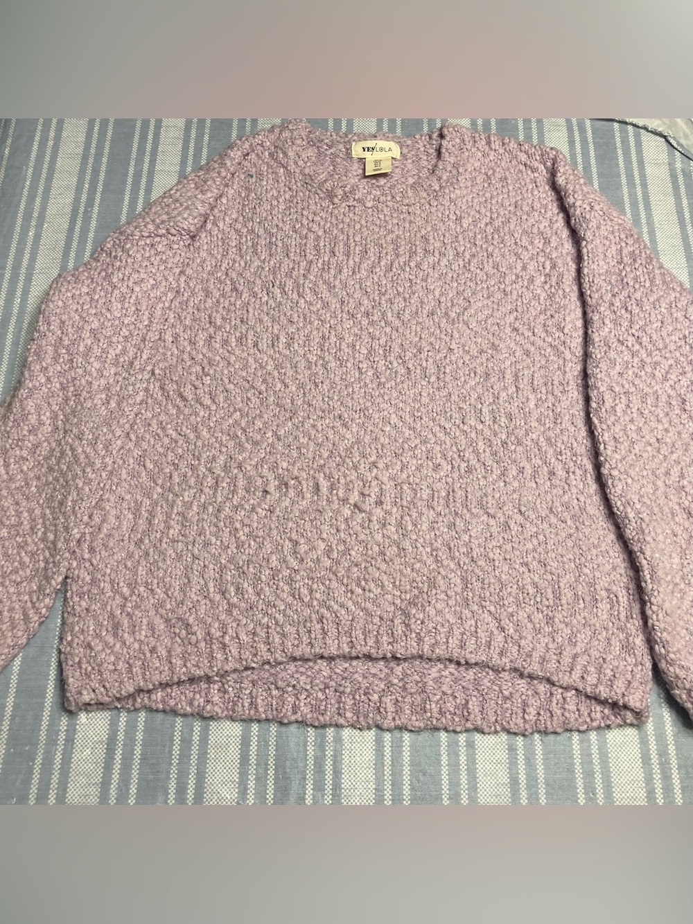 Yes Lola lilac colored sweater.